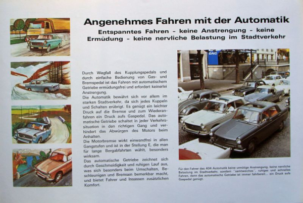 Peugeot 404 Automatic Modelprogram 1967 Carbrochure (10347)